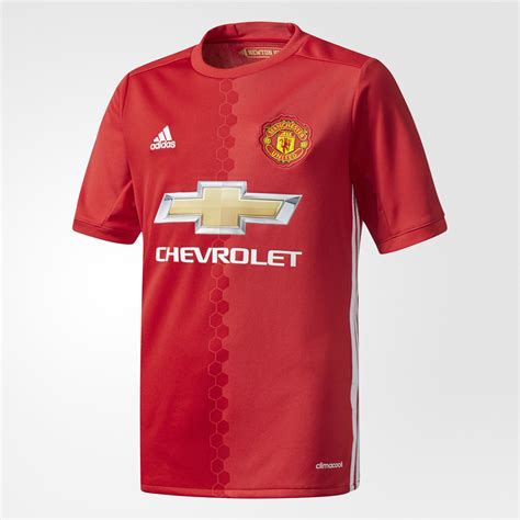 adidas men's manchester united 16 17 red replica home top|man united apparel.